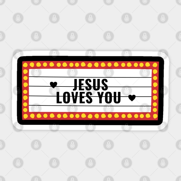 Jesus loves you theater cinema lightbulb sign Sticker by Mission Bear